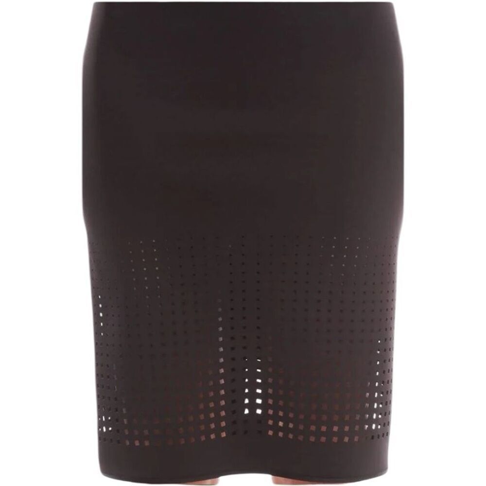 Clover Canyon Laser Skirt Size M Gray Neoprene Pencil Business Professional - Picture 4 of 13